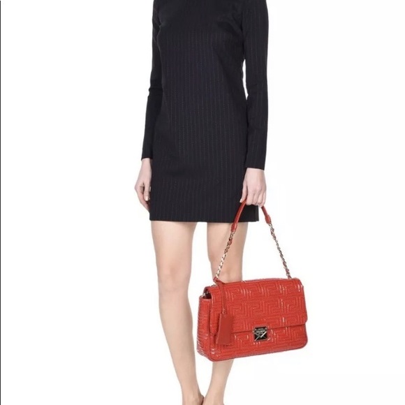 NWT Gianni Versace Greek Key Design Patent Leather - Picture 3 of 3